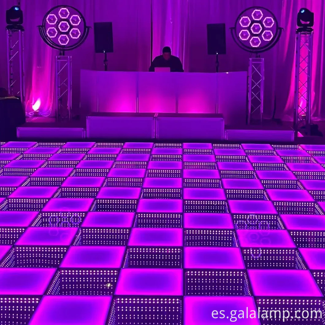 Luces de la pista de baile RGB Infinity Mirror con vidrio de efecto 3D